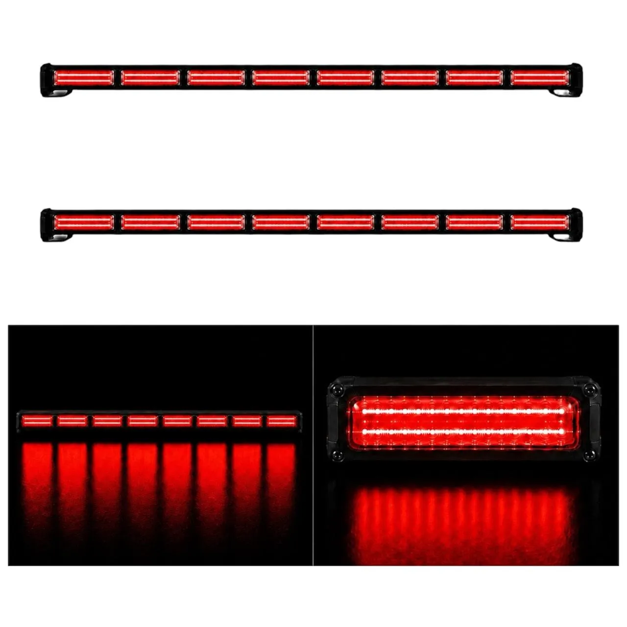 Barra LED rojo 8 módulos COB