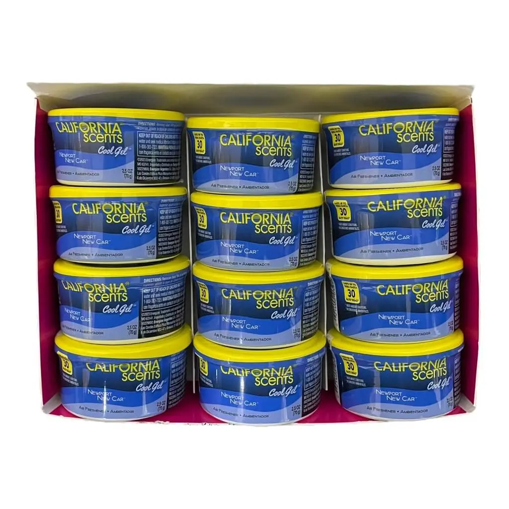 Aromatizante California en gel new car de 12 piezas
