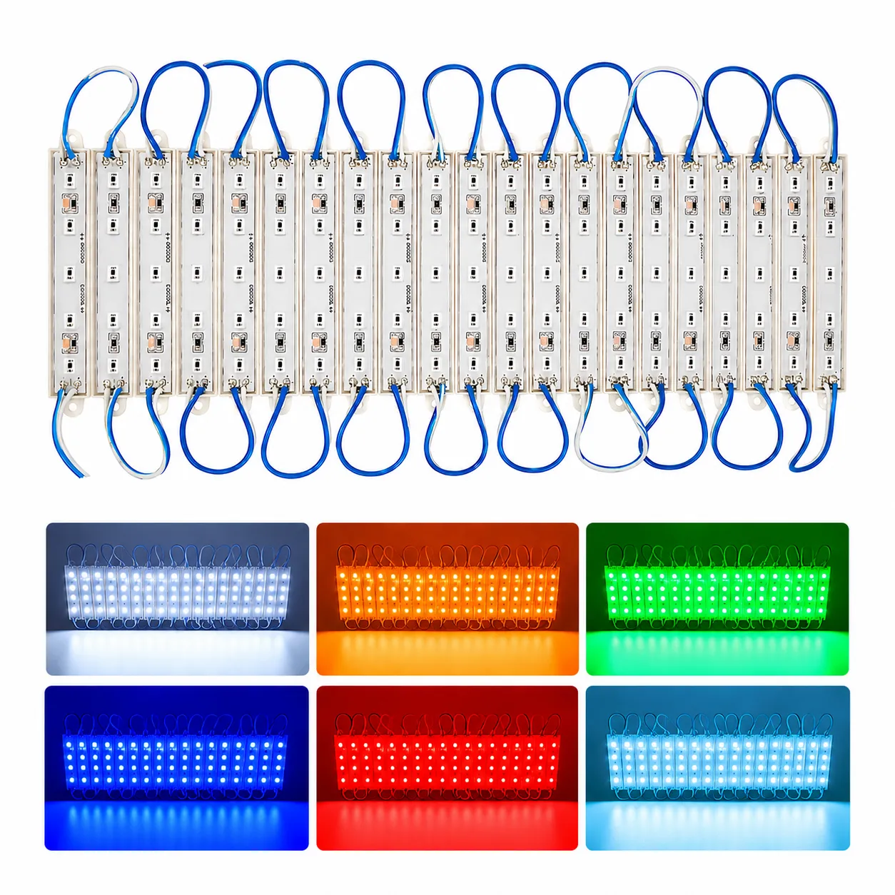 Modulo con 5 LED 5050 tira de 20 piezas · Azul hielo