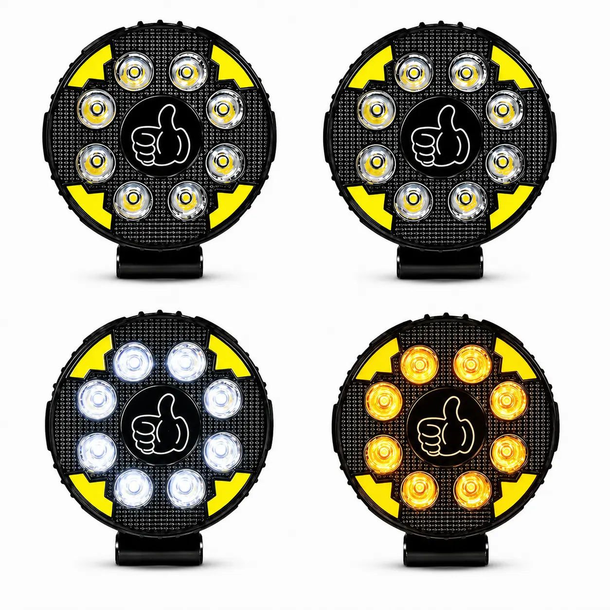Faro LED redondo multifunción con Aro DRL bicolor