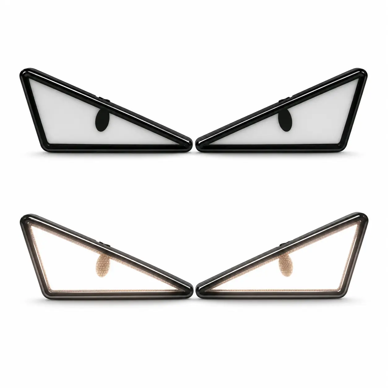 Luces LED tipo ojos triangulares blanco multifunciones