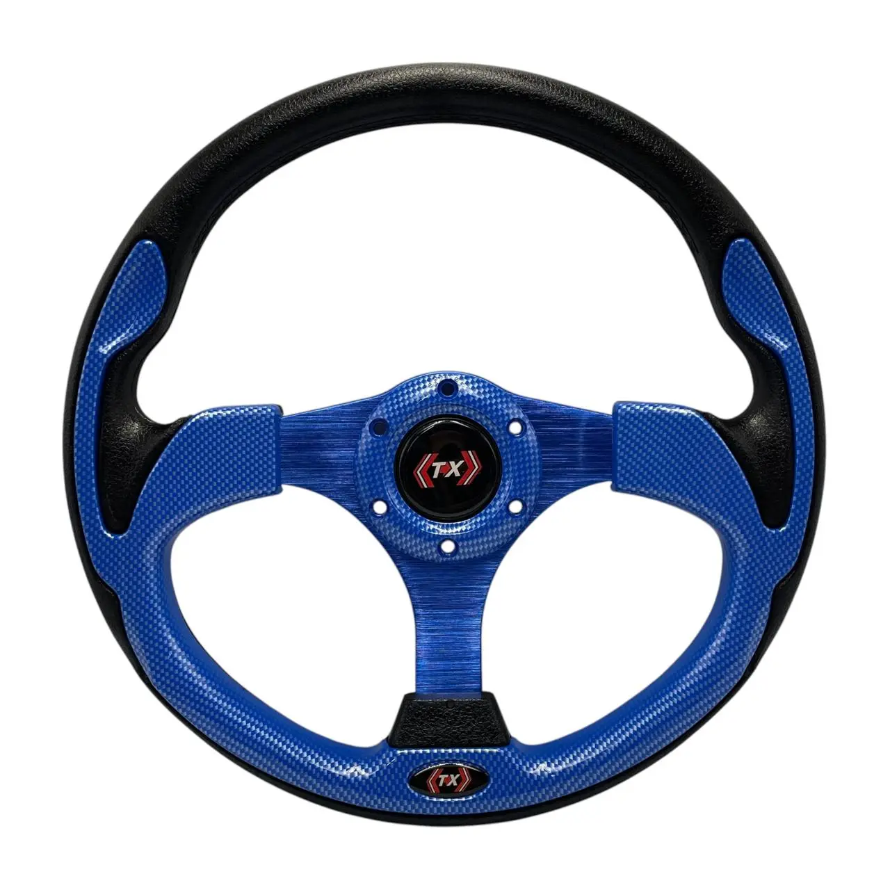 Volante deportivo tipo fibra color azul
