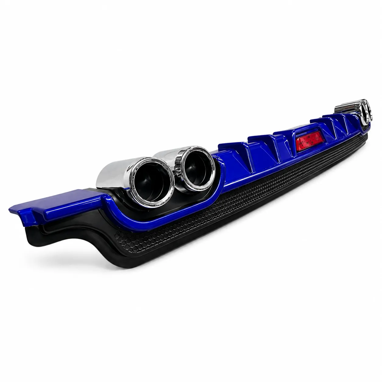 Difusor trasero con 4 salidas de escape azul con luz