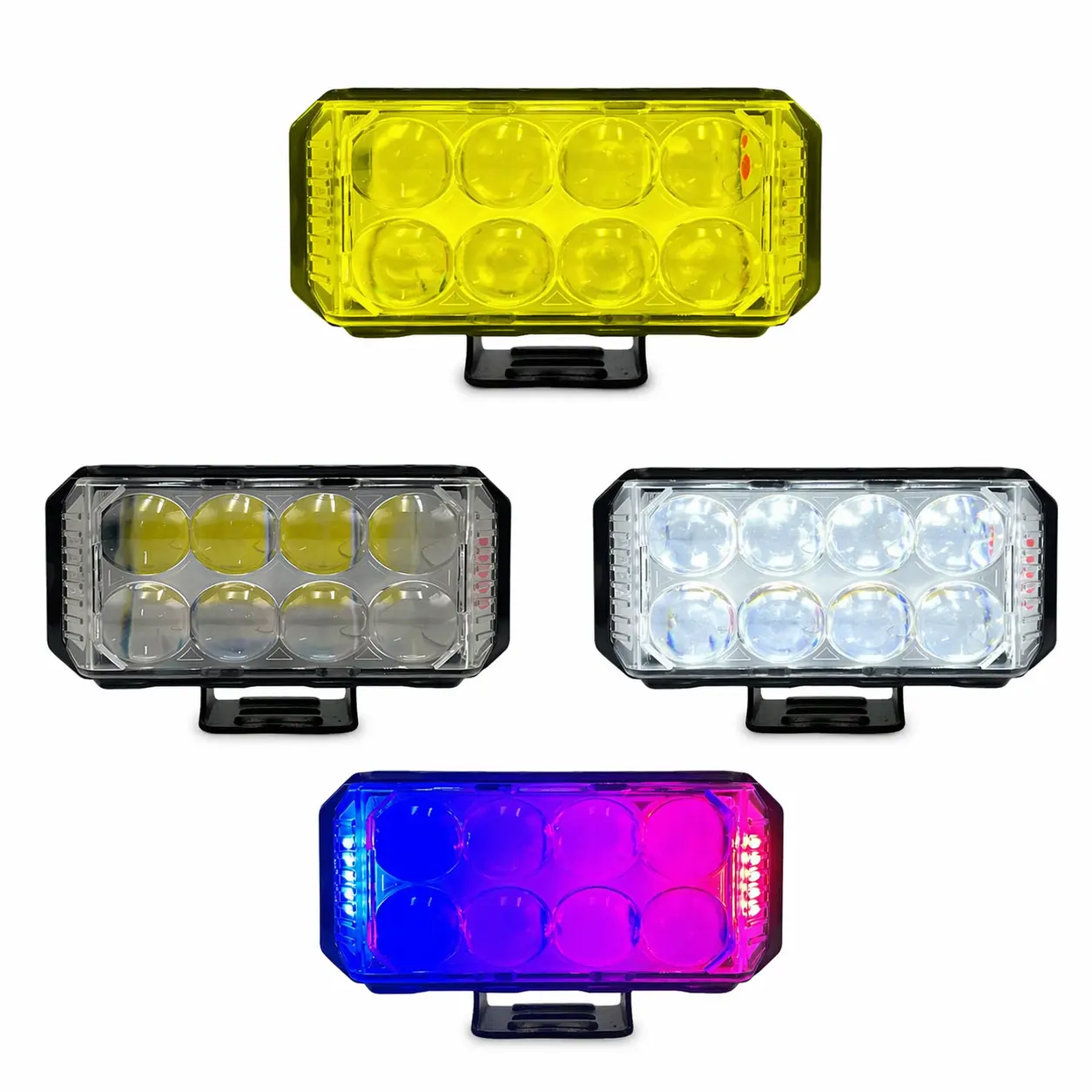 Faro LED 8 lentes tipo módulo multicolor