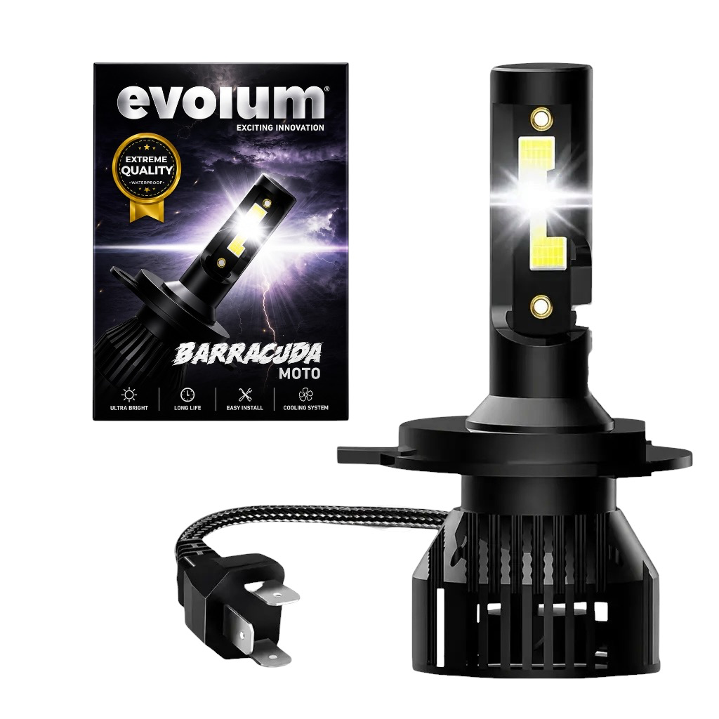 Foco para moto Evolum Barracuda H4