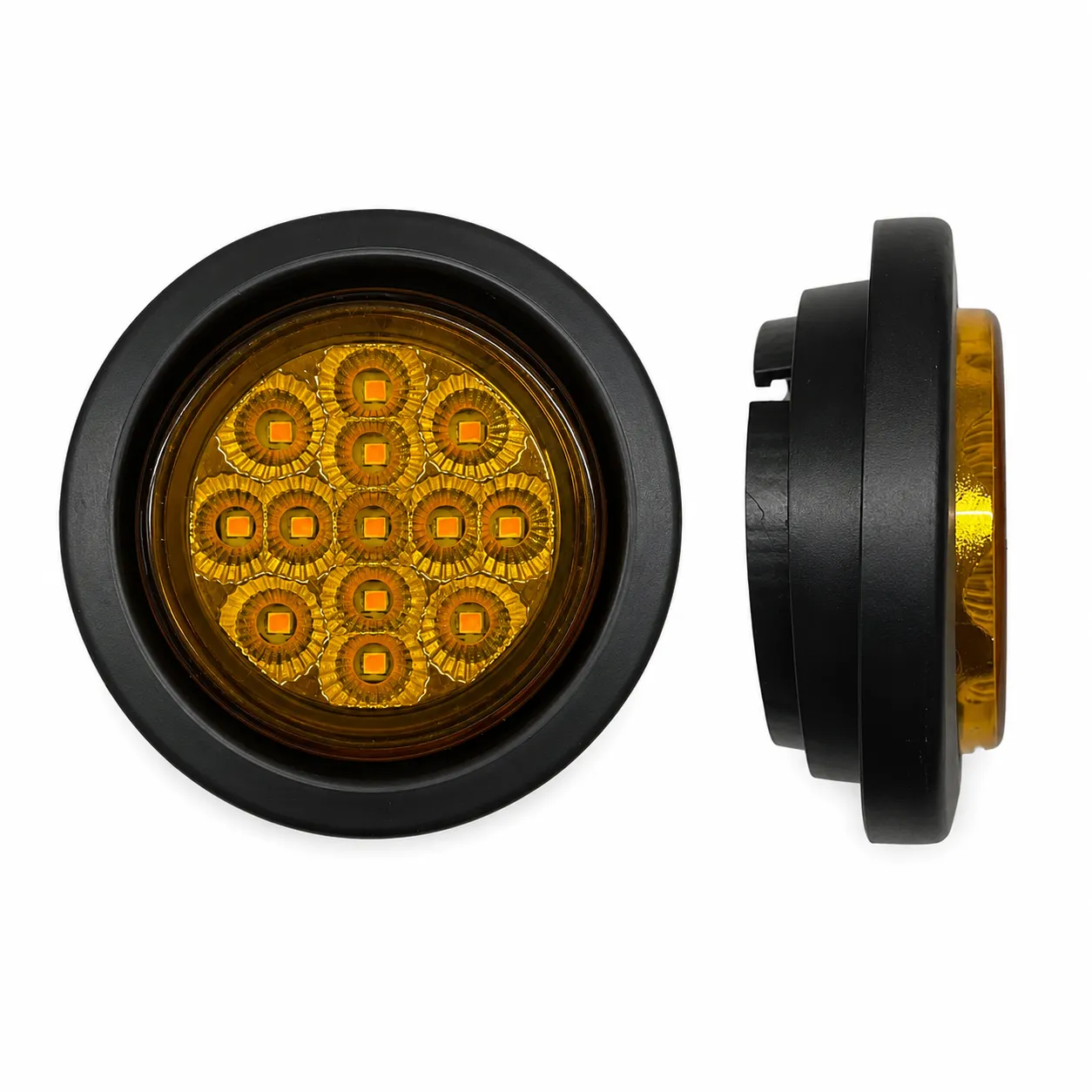 Plafón LED redondo Ámbar para empotrar 13 LED