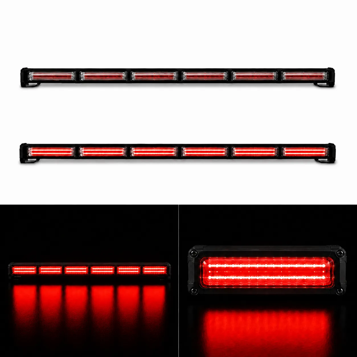 Barra LED rojo de 6 módulos COB