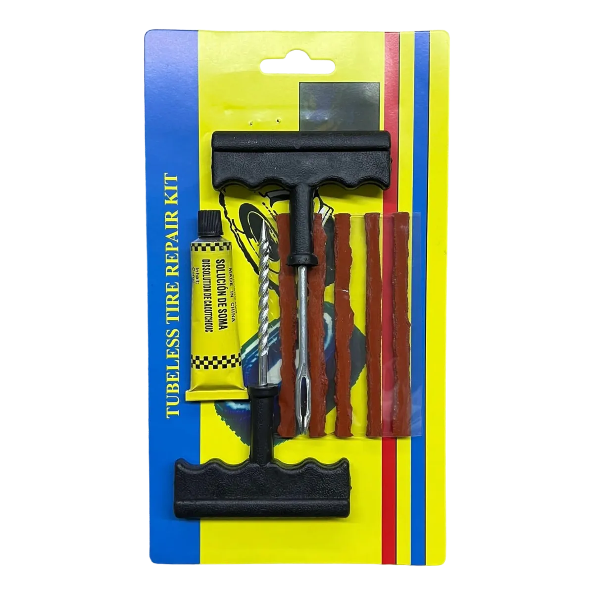 Kit de reparación de neumáticos para motocicleta (juego de 8 piezas)