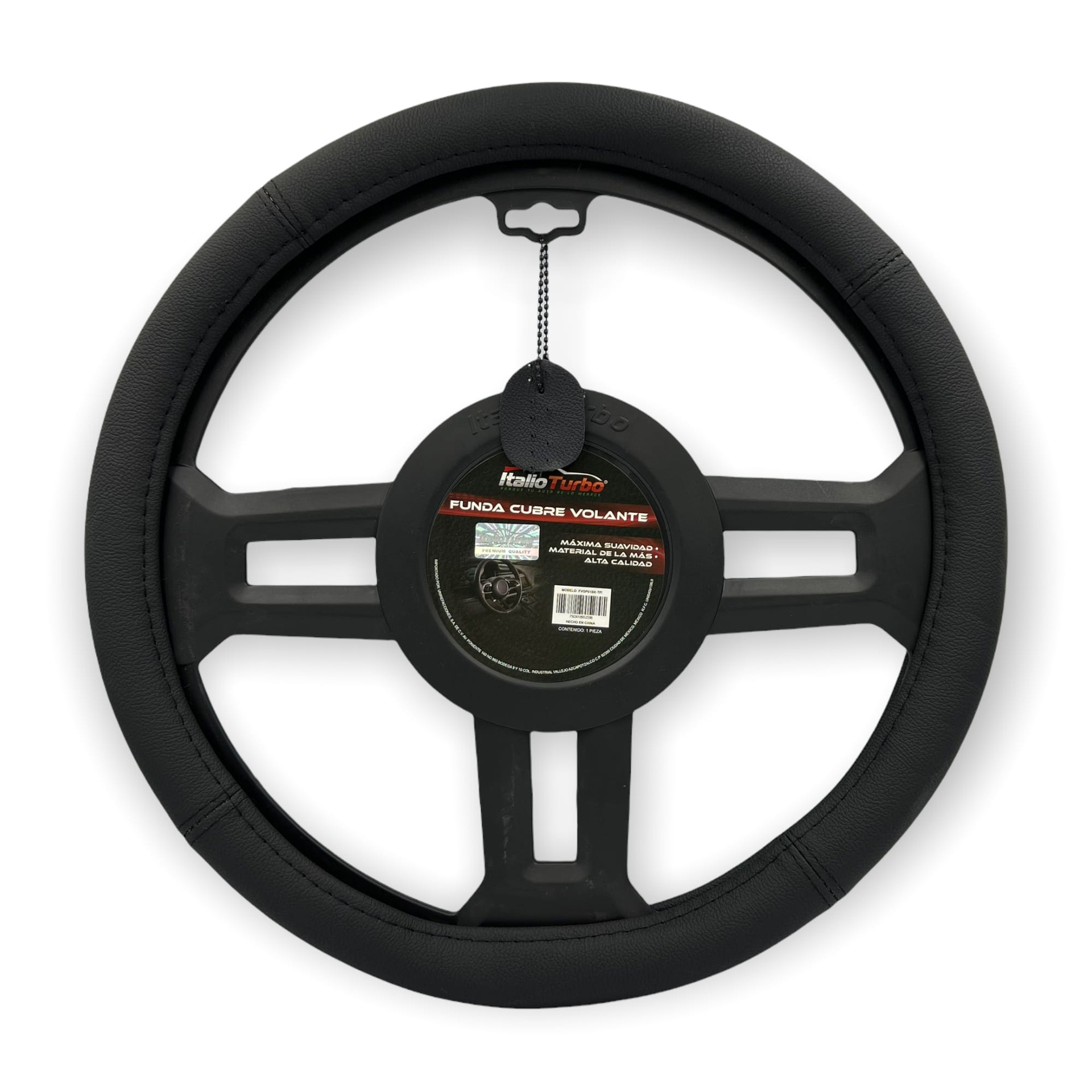 Funda cubrevolante de piel negro