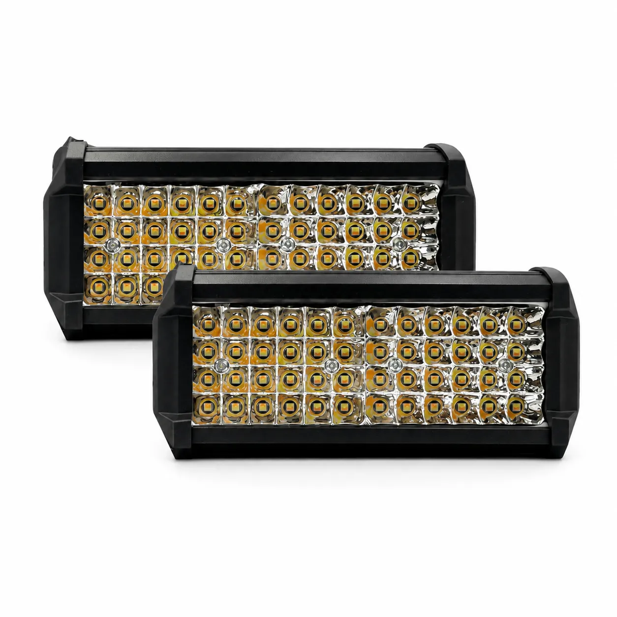 Faro multivoltaje de 48 LED luz bicolor blanco/ámbar