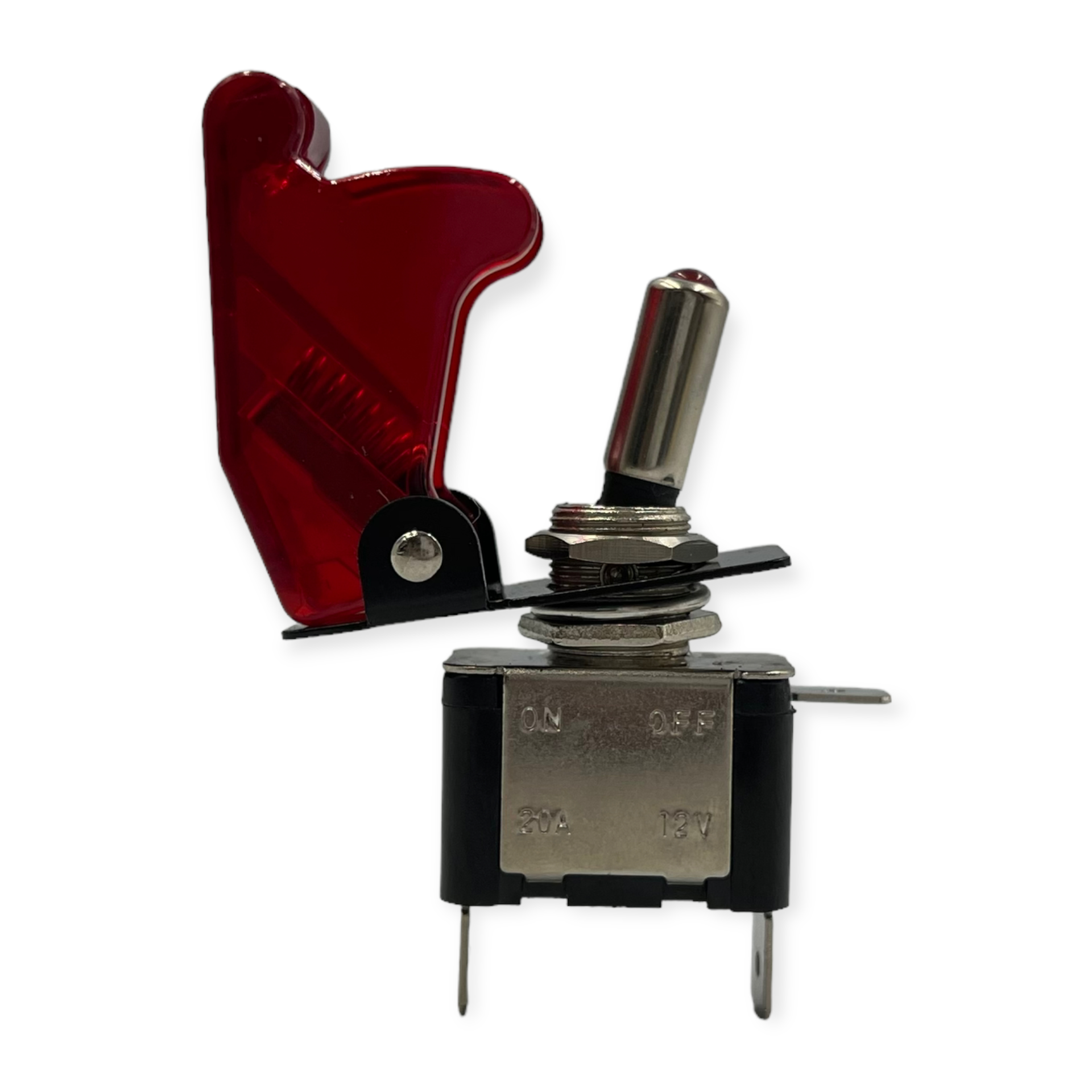 Interruptor con tapa · Rojo