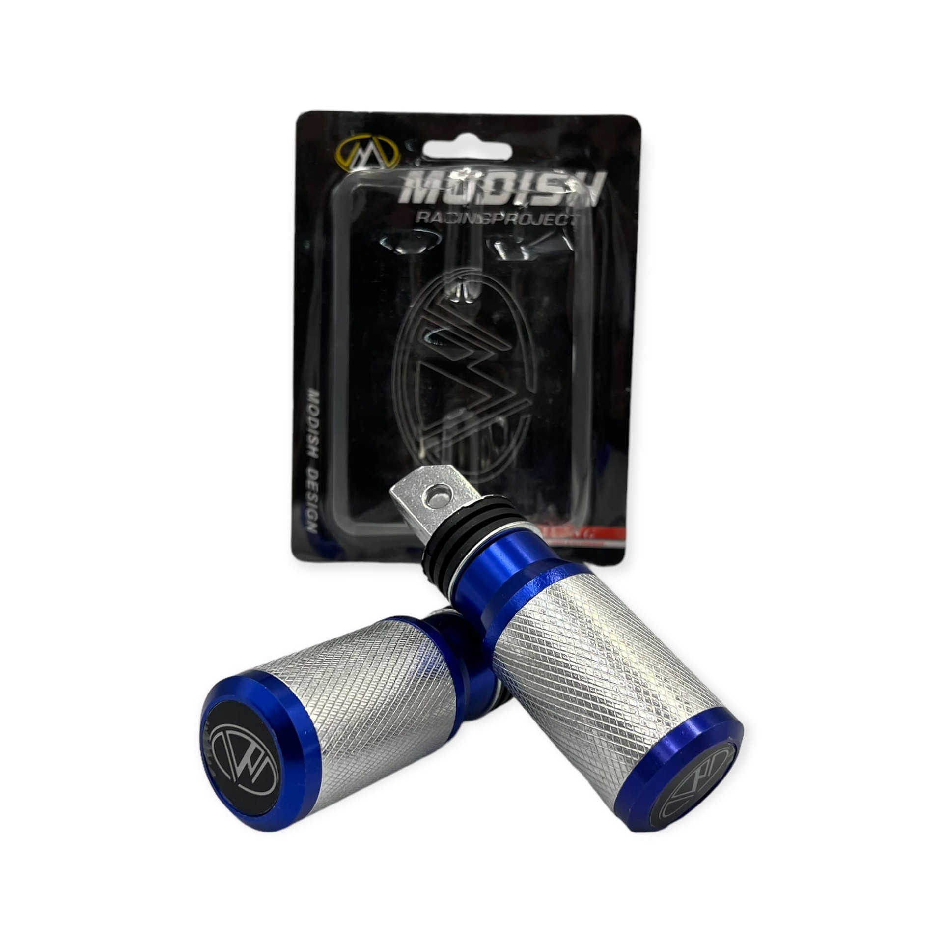 Pedal para moto aluminio (azul, negro y rojo) · Azul