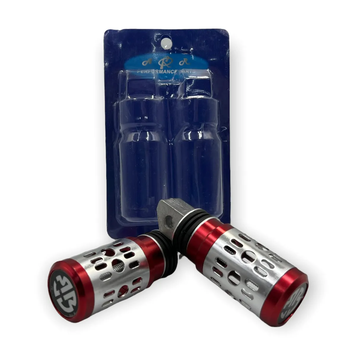 Pedal para moto de aluminio perforado colores disp. — Rojo