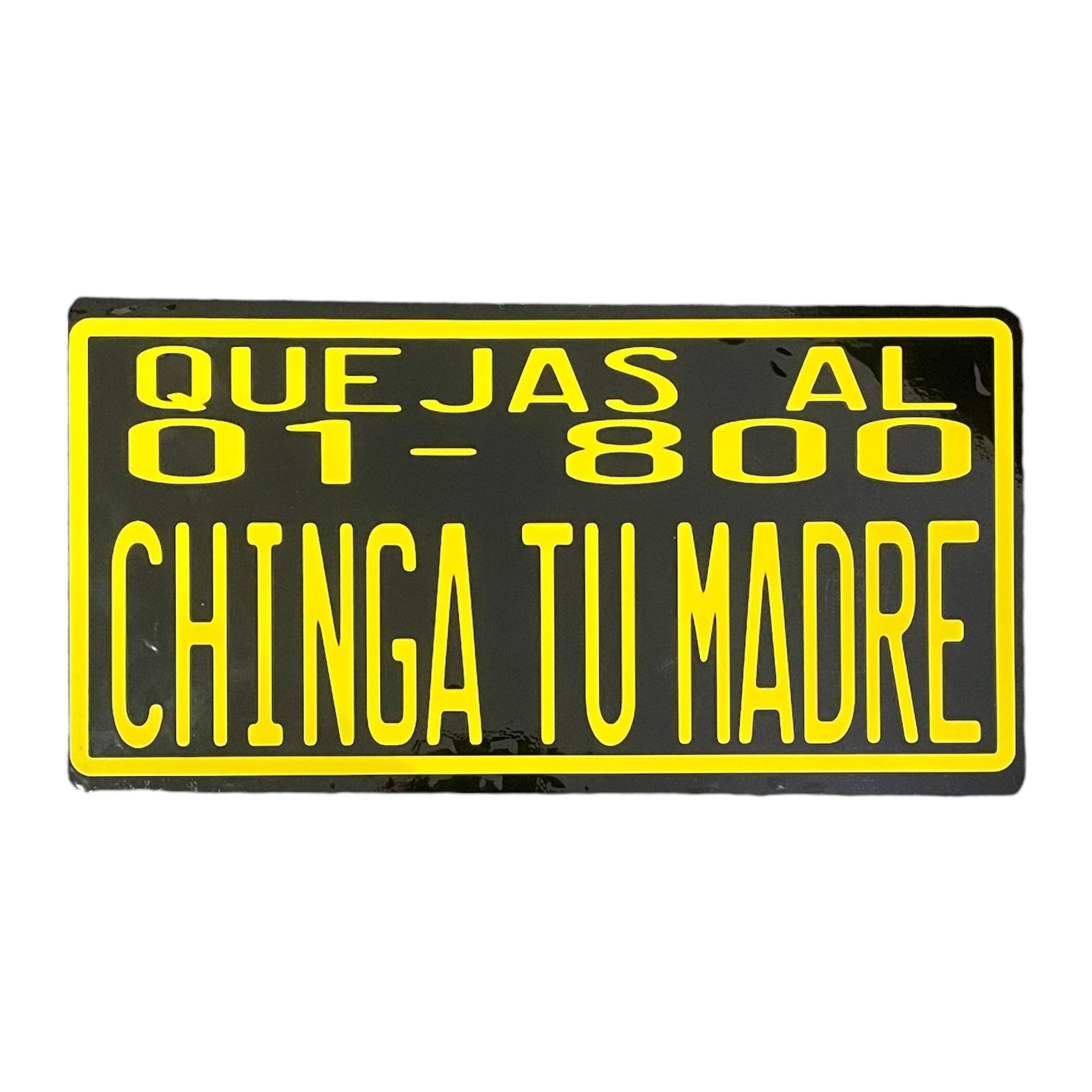Placa decorativa metálica con frase — Quejas al 01 - 800 CHSM