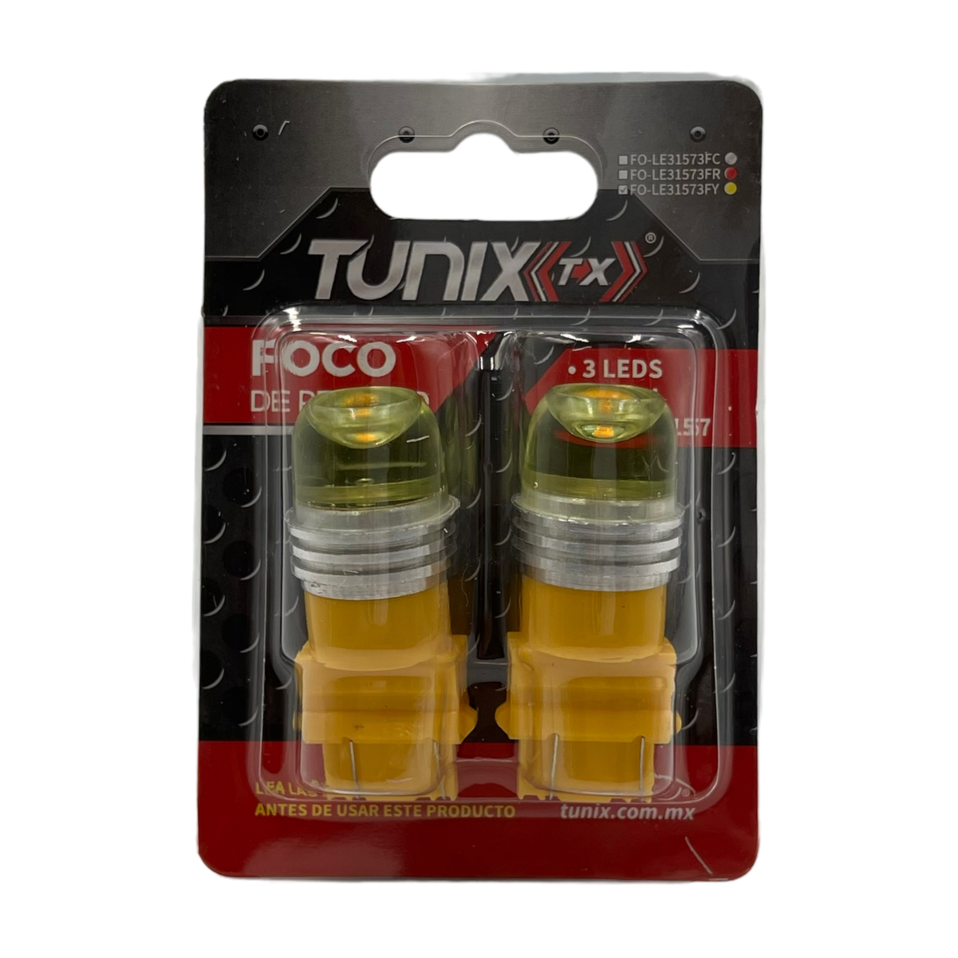 Foco 3157 de 3 LED con lupa · Ámbar