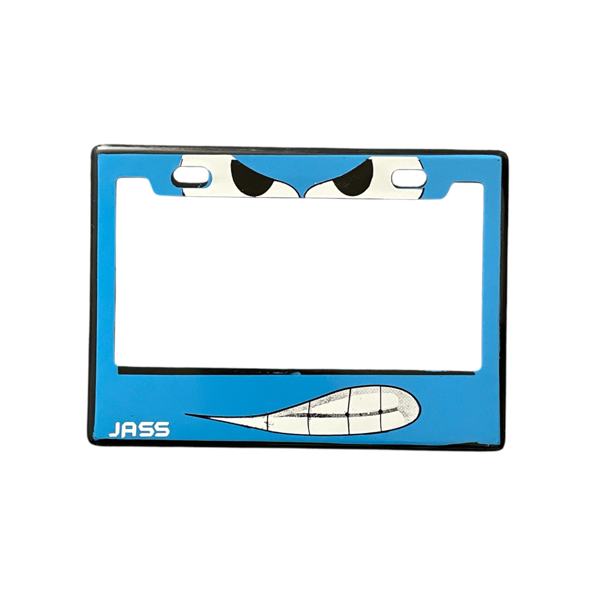 Portaplaca para motocicleta Angry face (varios colores) · Azul