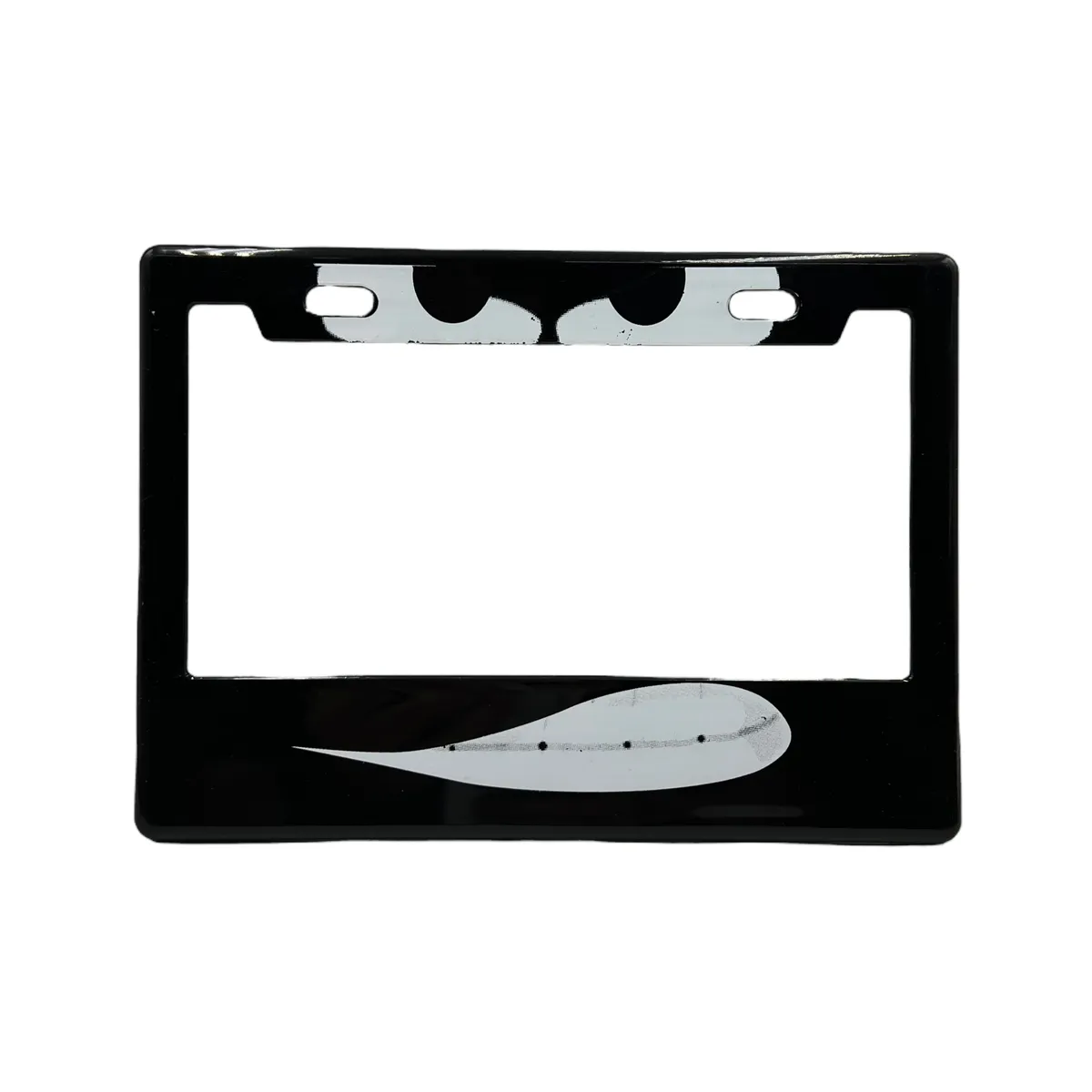 Portaplaca para motocicleta Angry face (varios colores) — Negro
