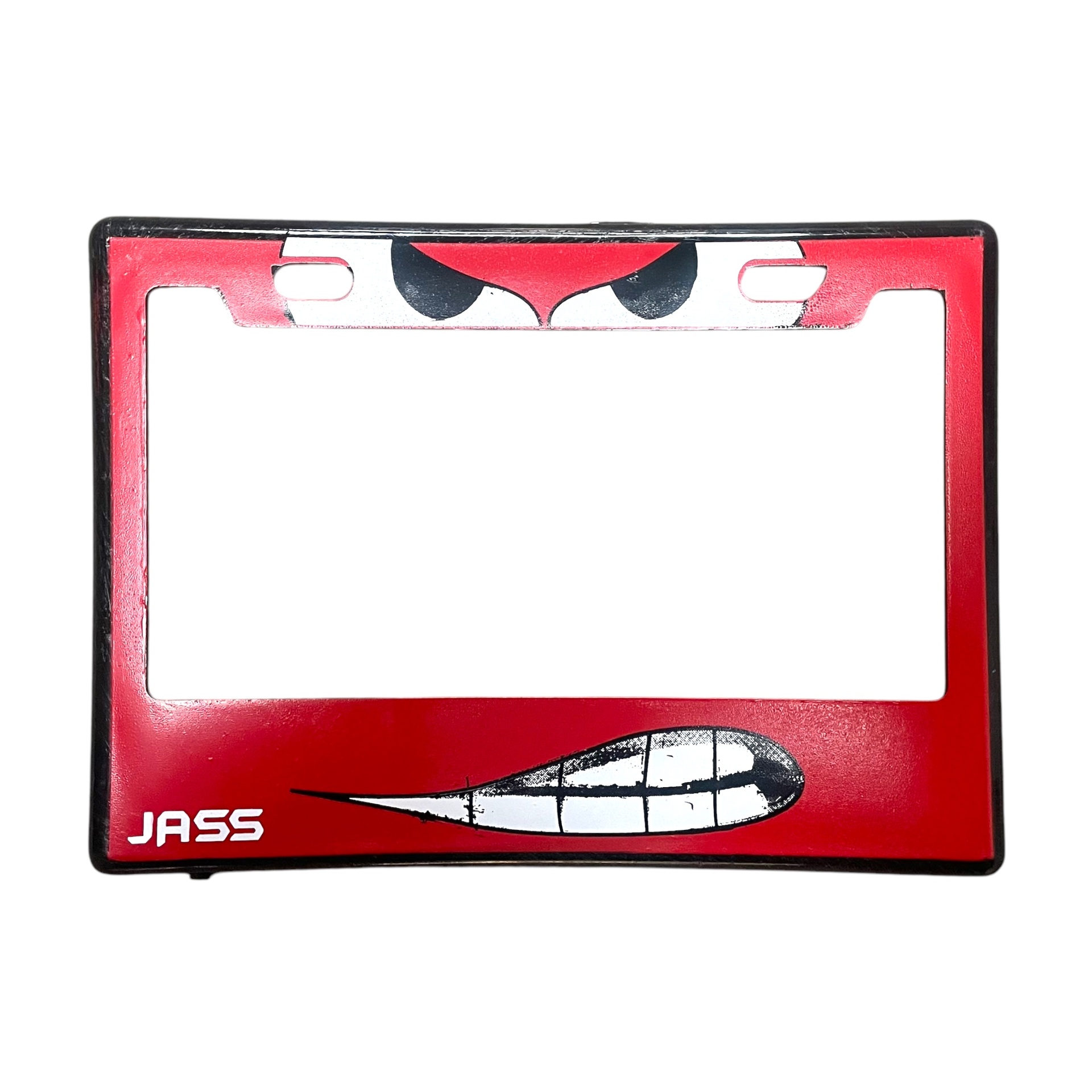 Portaplaca para motocicleta Angry face (varios colores) · Rojo