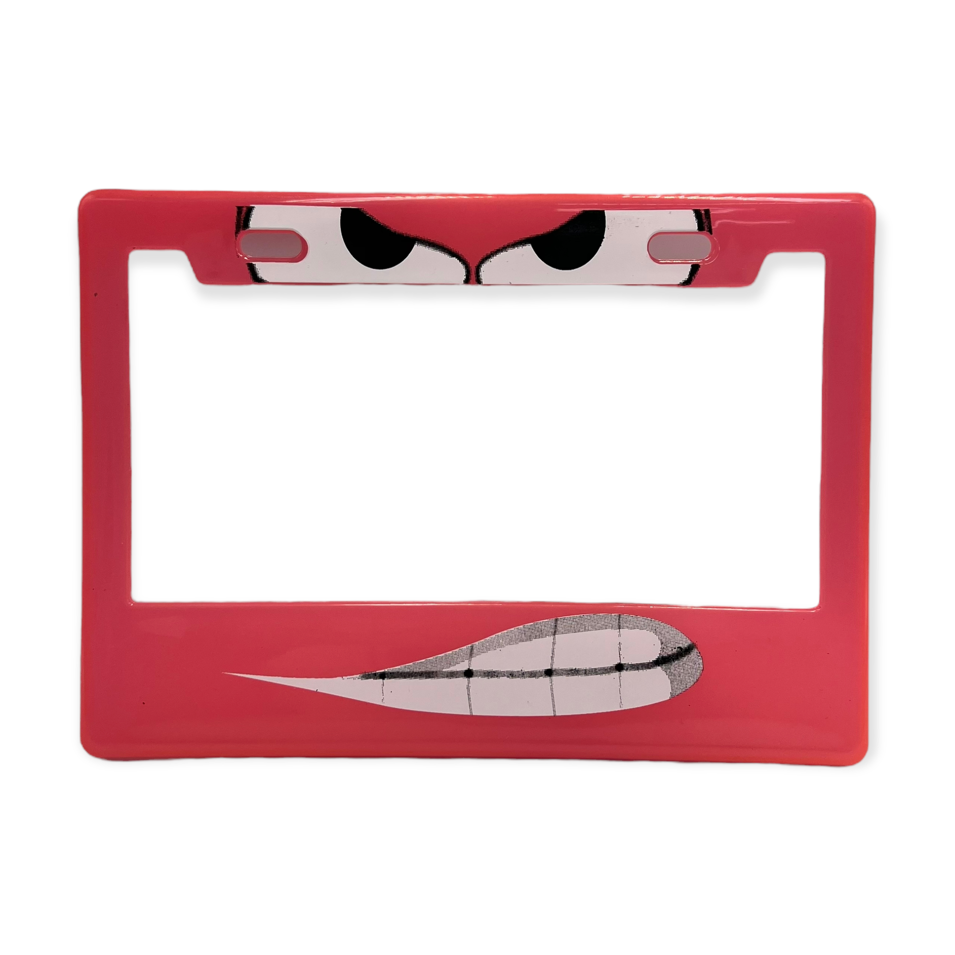 Portaplaca para motocicleta Angry face (varios colores) — Rosa