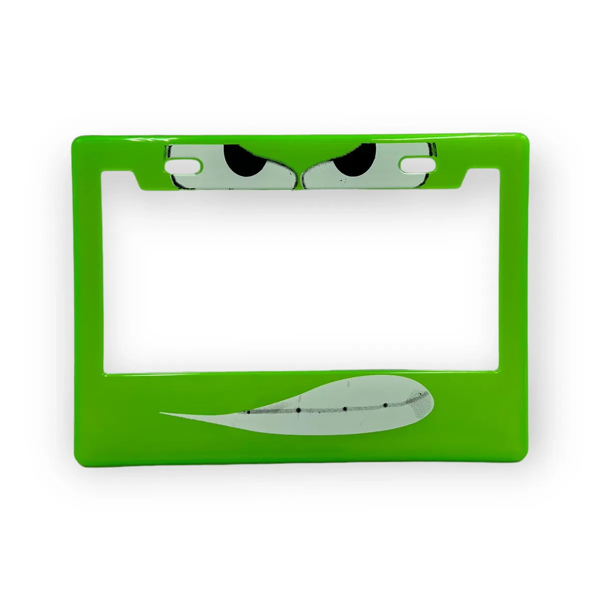 Portaplaca para motocicleta Angry face (varios colores) · Verde