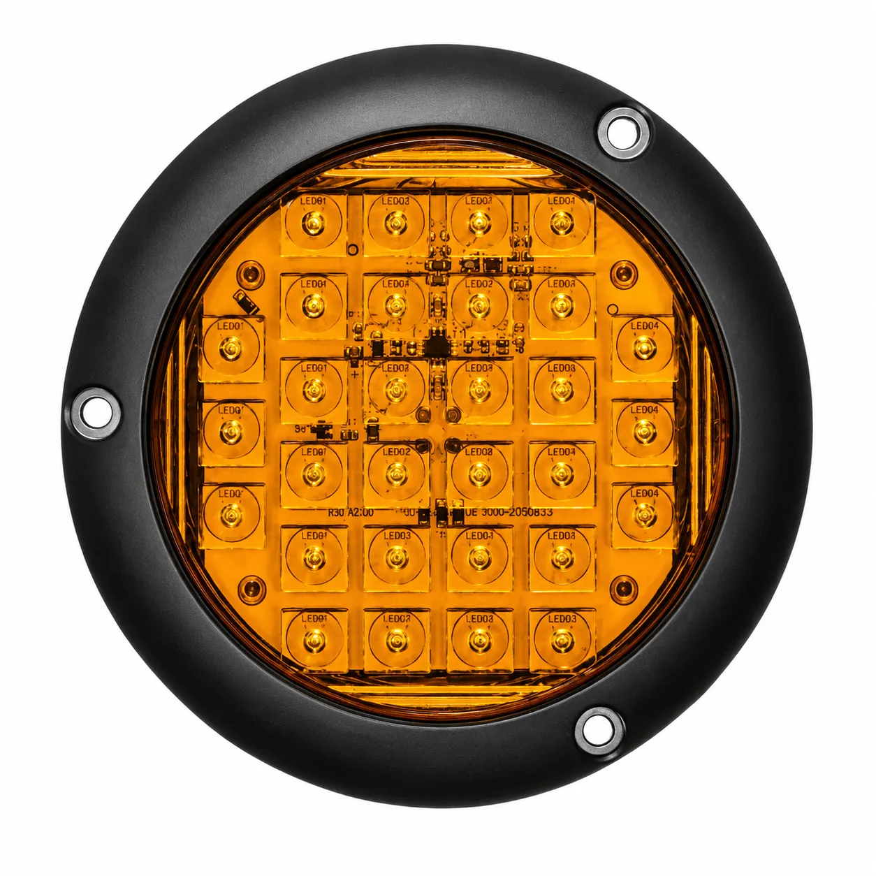 Plafón de 4" ultra slim de 30 LED con estrobo contorno negro · Blanco
