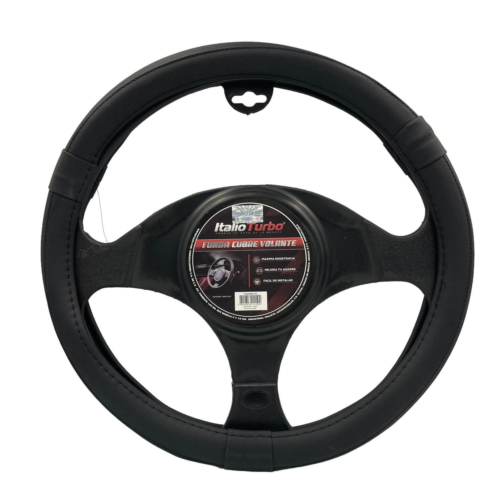 Funda cubrevolante de vinipiel negro