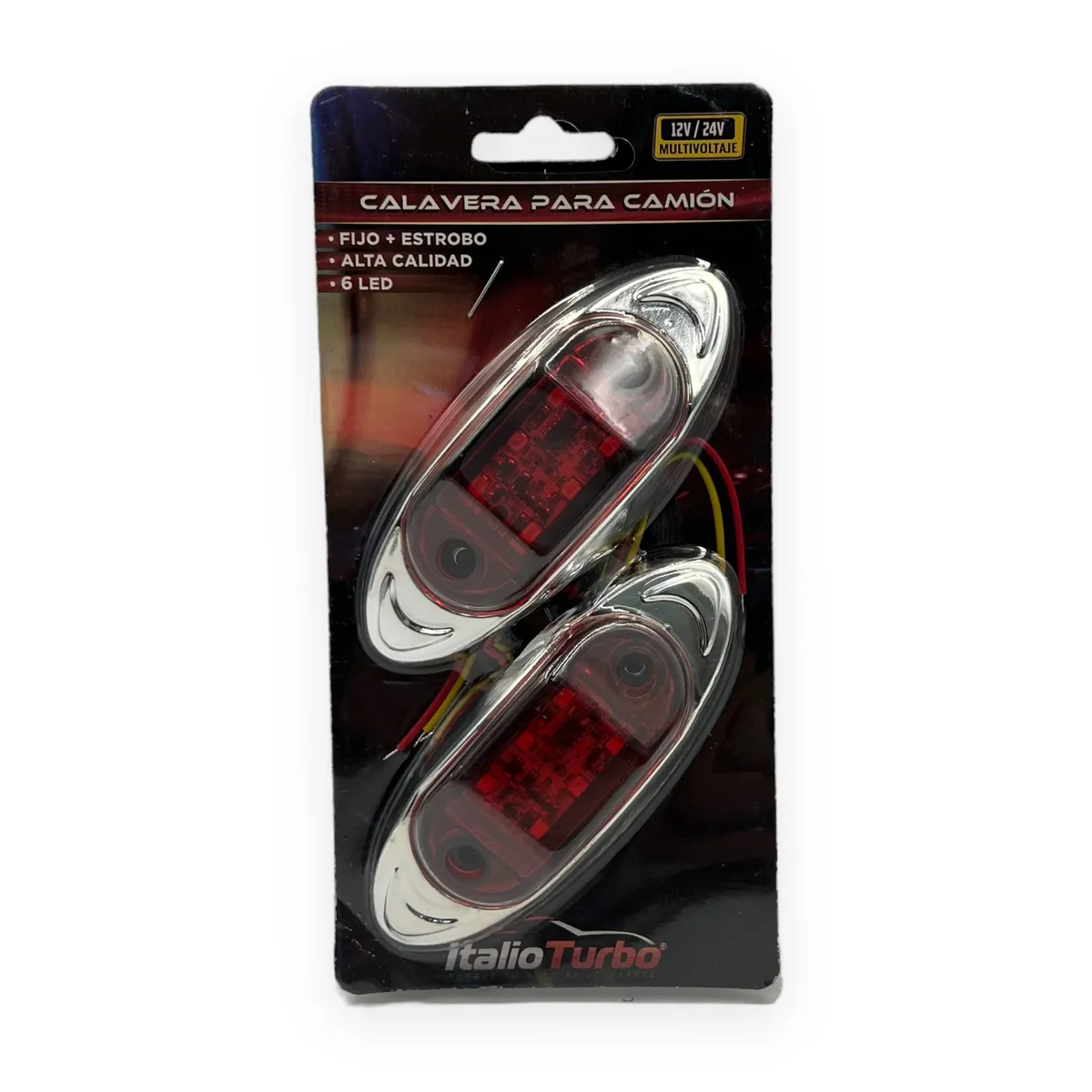 Plafon direccional lateral ovalado de 6 LED con bisel cromado · Rojo