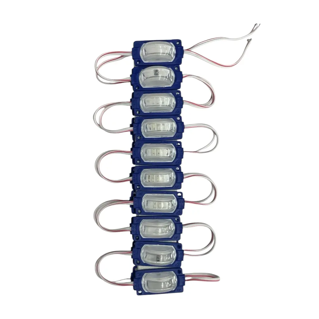 Modulo de 3 LED con lupa (tira de 20piezas)  · Azul