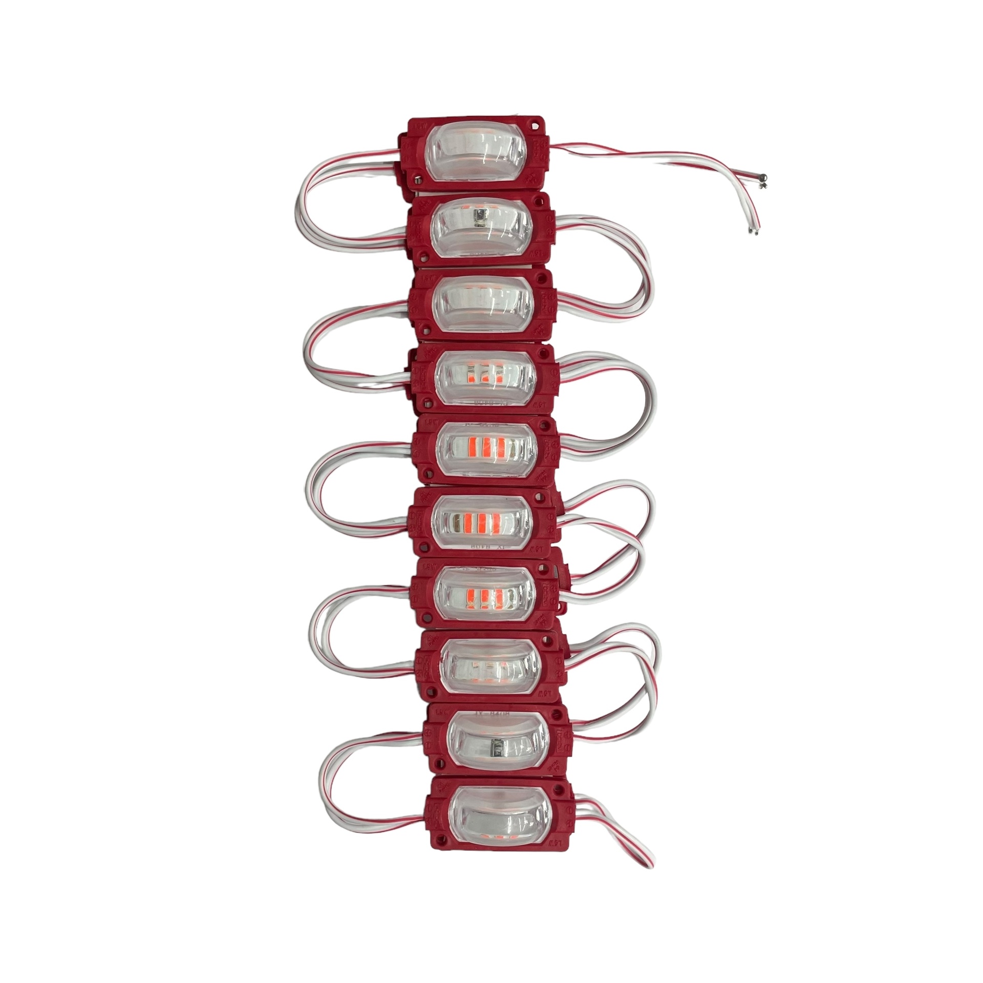 Modulo de 3 LED con lupa (tira de 20piezas)  · Rojo