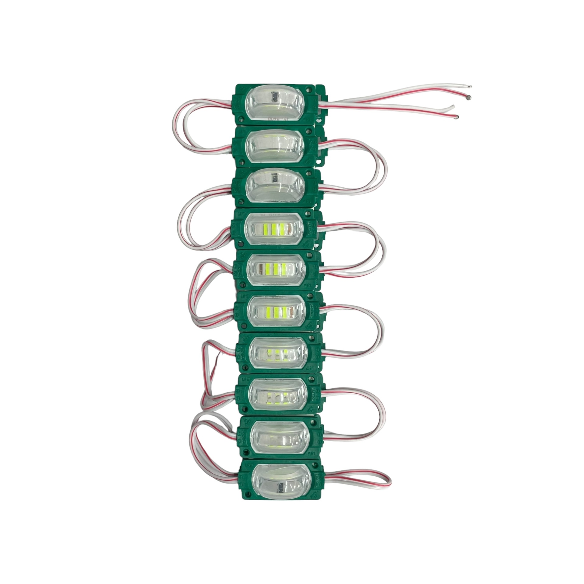 Modulo de 3 LED con lupa (tira de 20piezas)  · Verde