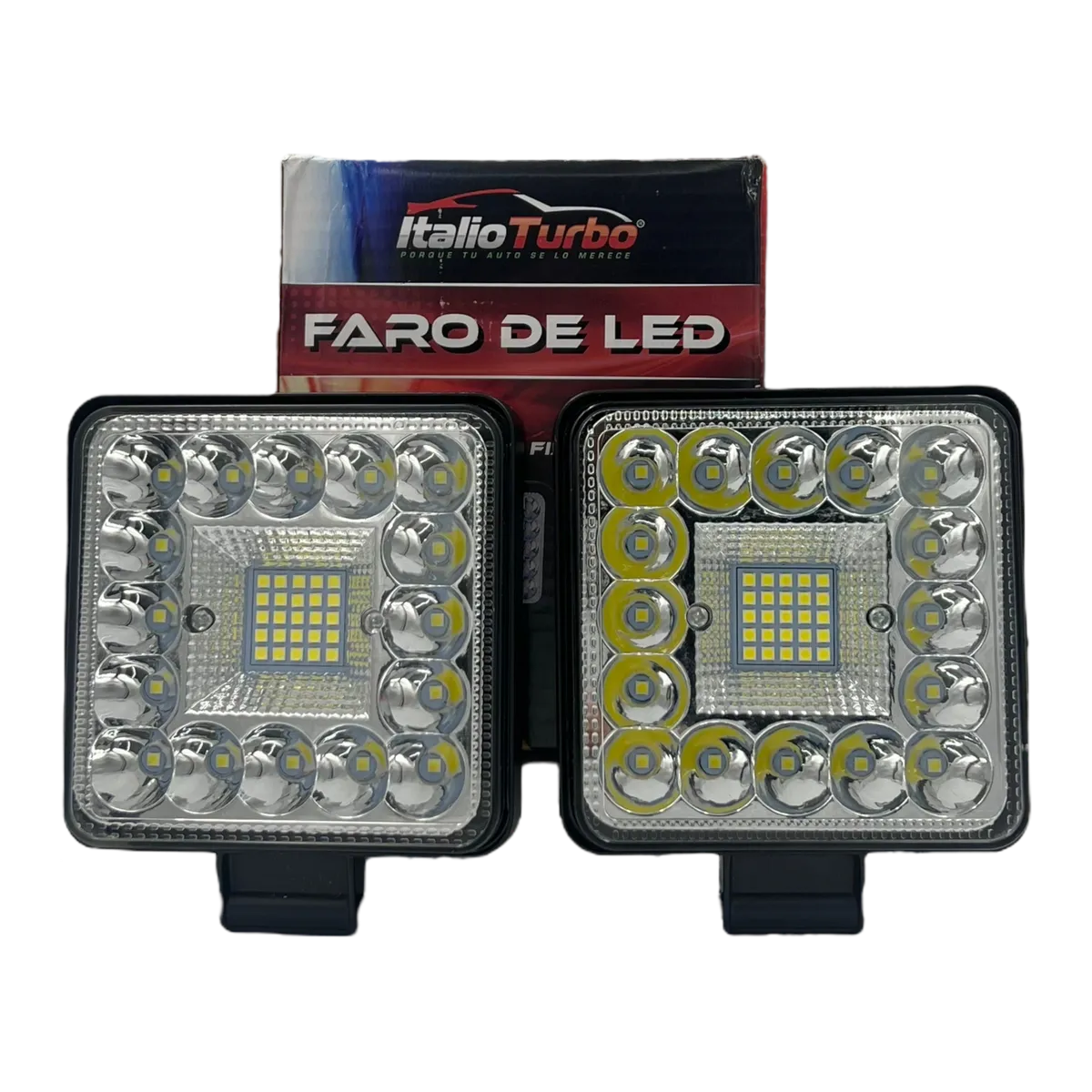 Faro LED cuadrado con 43 LED multivoltaje