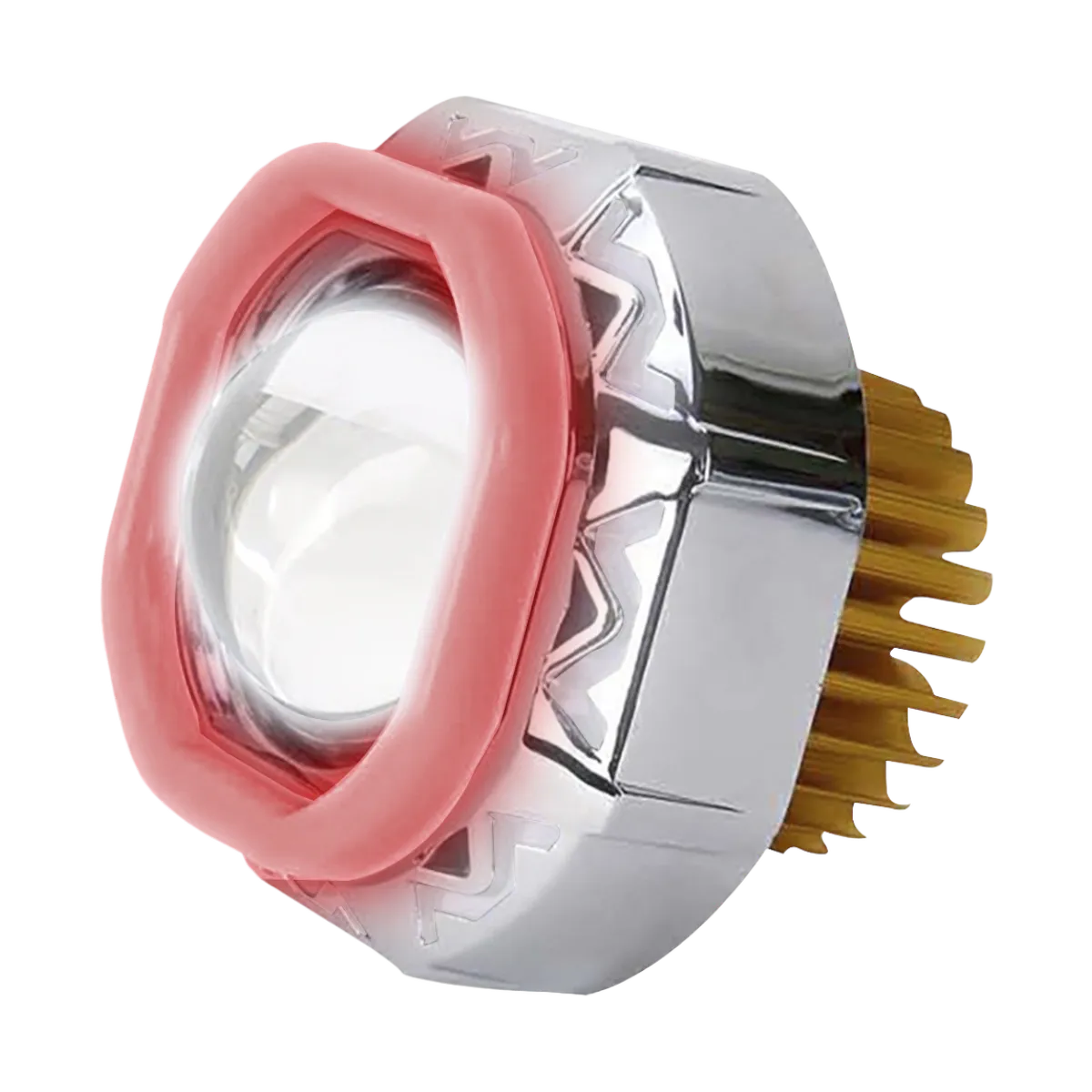 Faro LED para moto con lupa y arillo de gel · Rojo