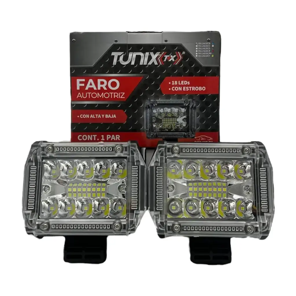 Faro de 18 LED multifunciones y arillo de color — Azul