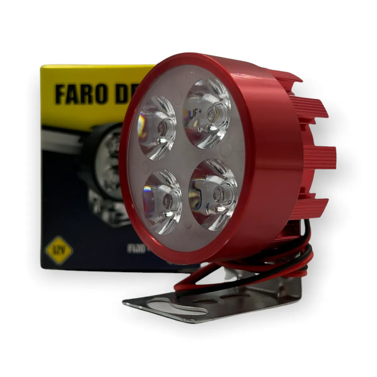 Faro de 4 LED disponible en carcaza de colores · Rojo