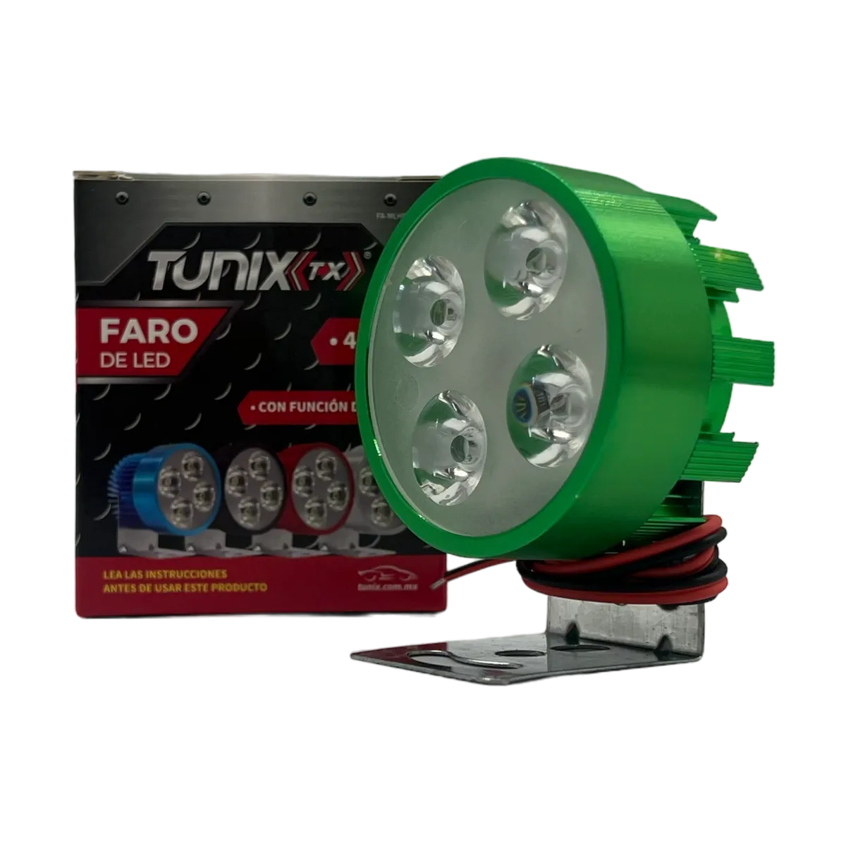 Faro de 4 LED disponible en carcaza de colores · Verde