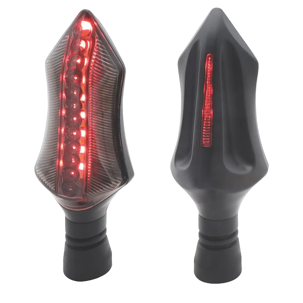 Direccional LED secuencial tipo deportiva (rojo/ámbar y azul/ámbar) · Azul/ámbar