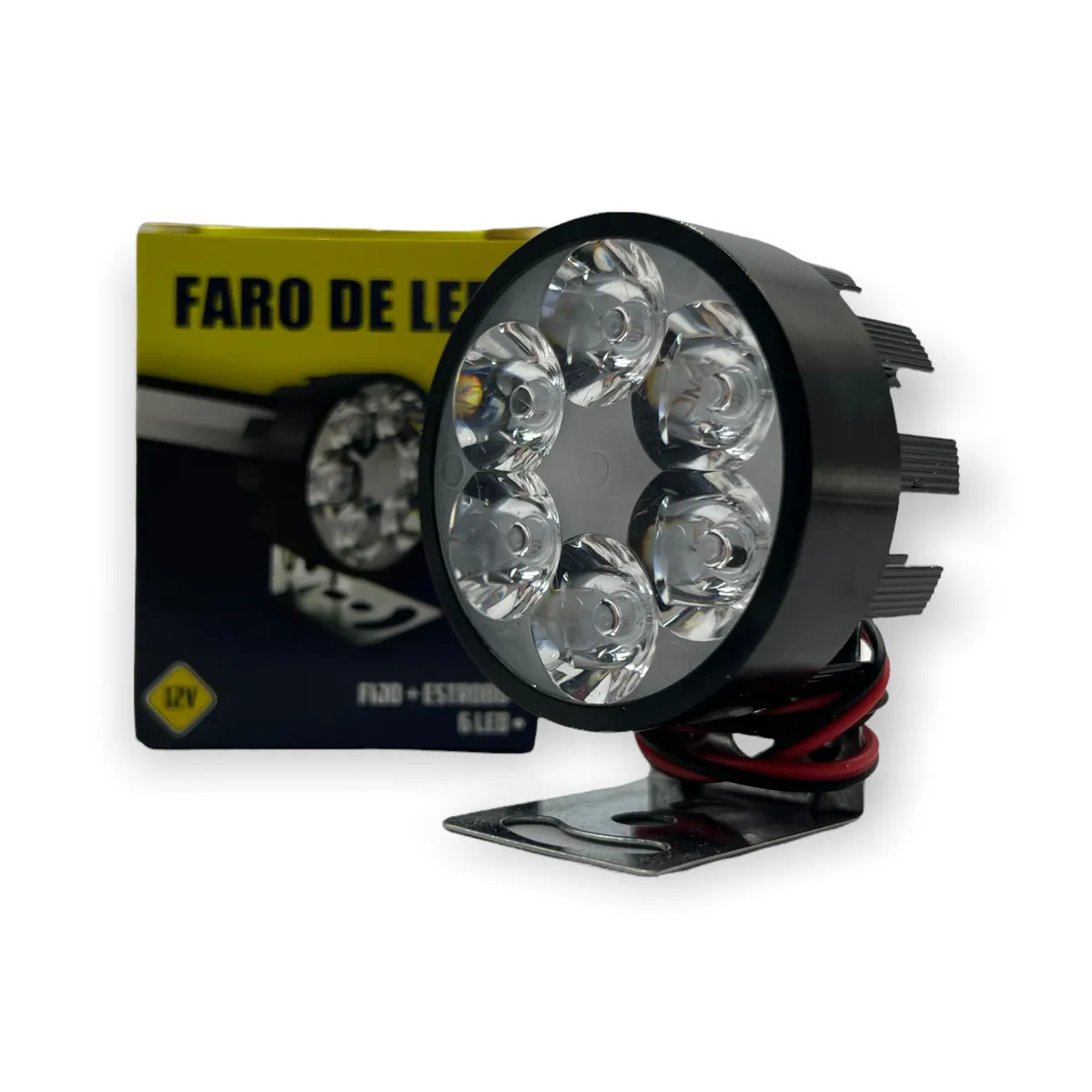 Faro de 6 LED en carcaza de color  · Negro
