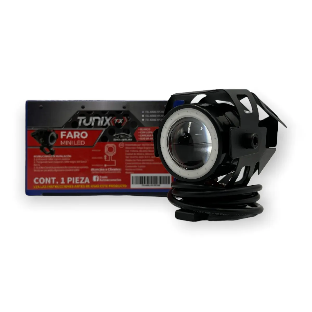Faro para moto con ojo de ángel · Azul