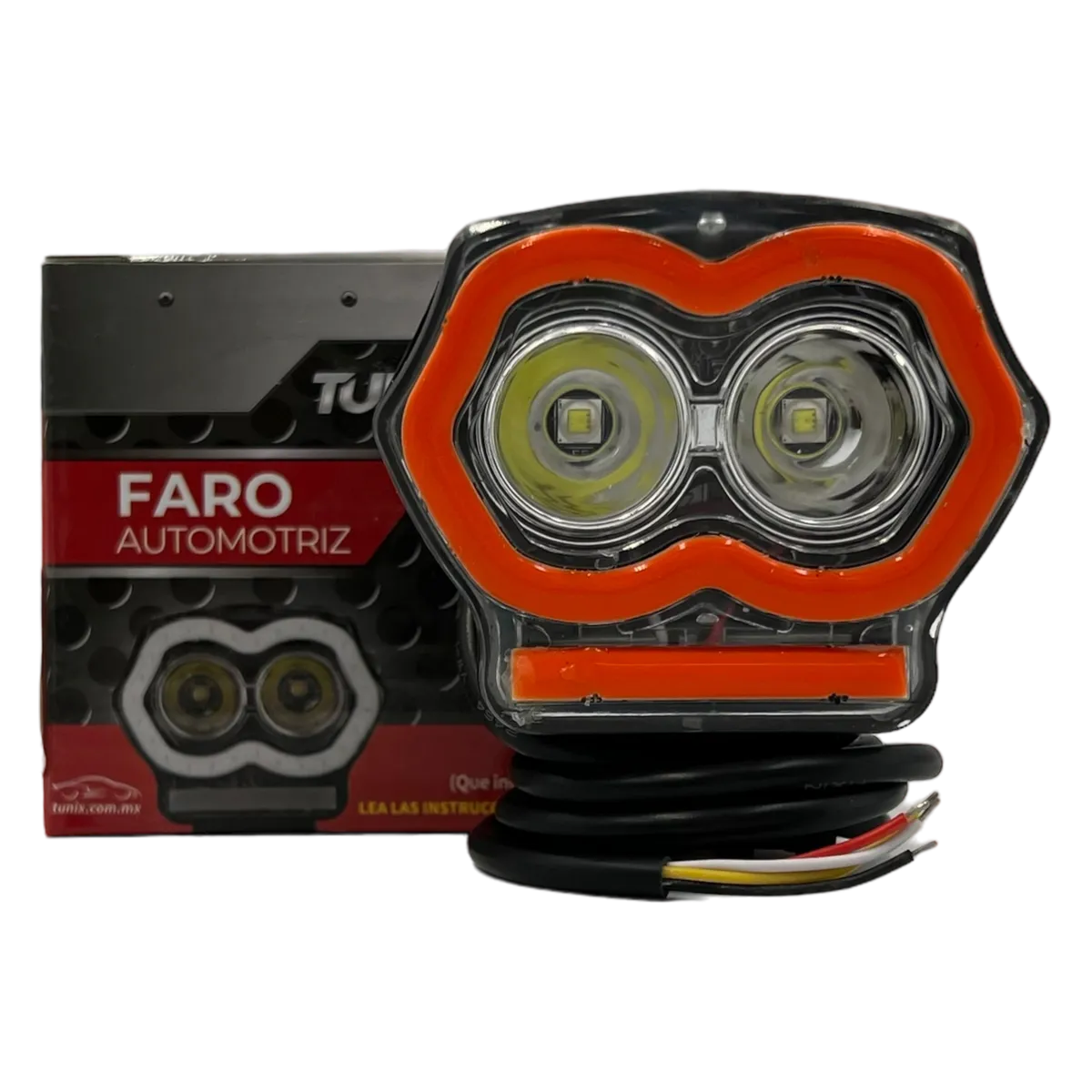 Faro para moto con ojo de ángel de color y usb  · Rojo