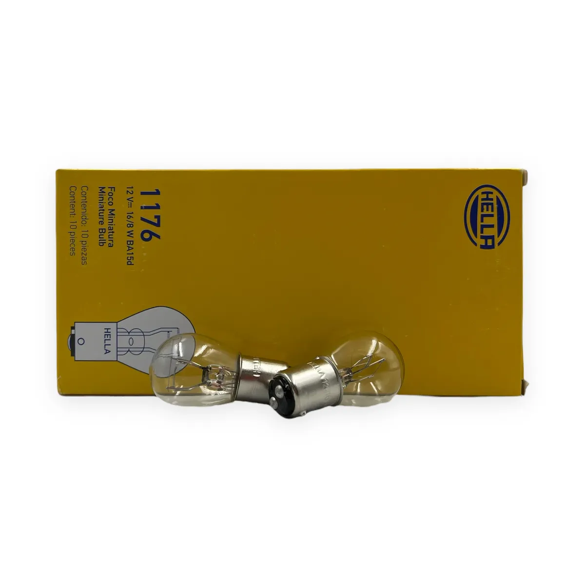 Foco Hella 1176 (2 polos patas parejas) caja de 10 piezas  · Blanco