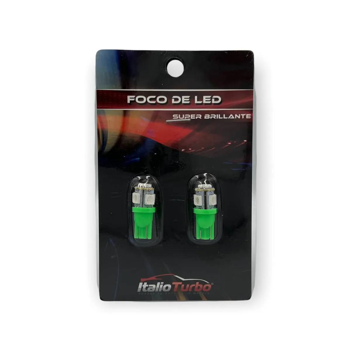 Foco T10 tipo mazorca con 5 hyperled · Verde