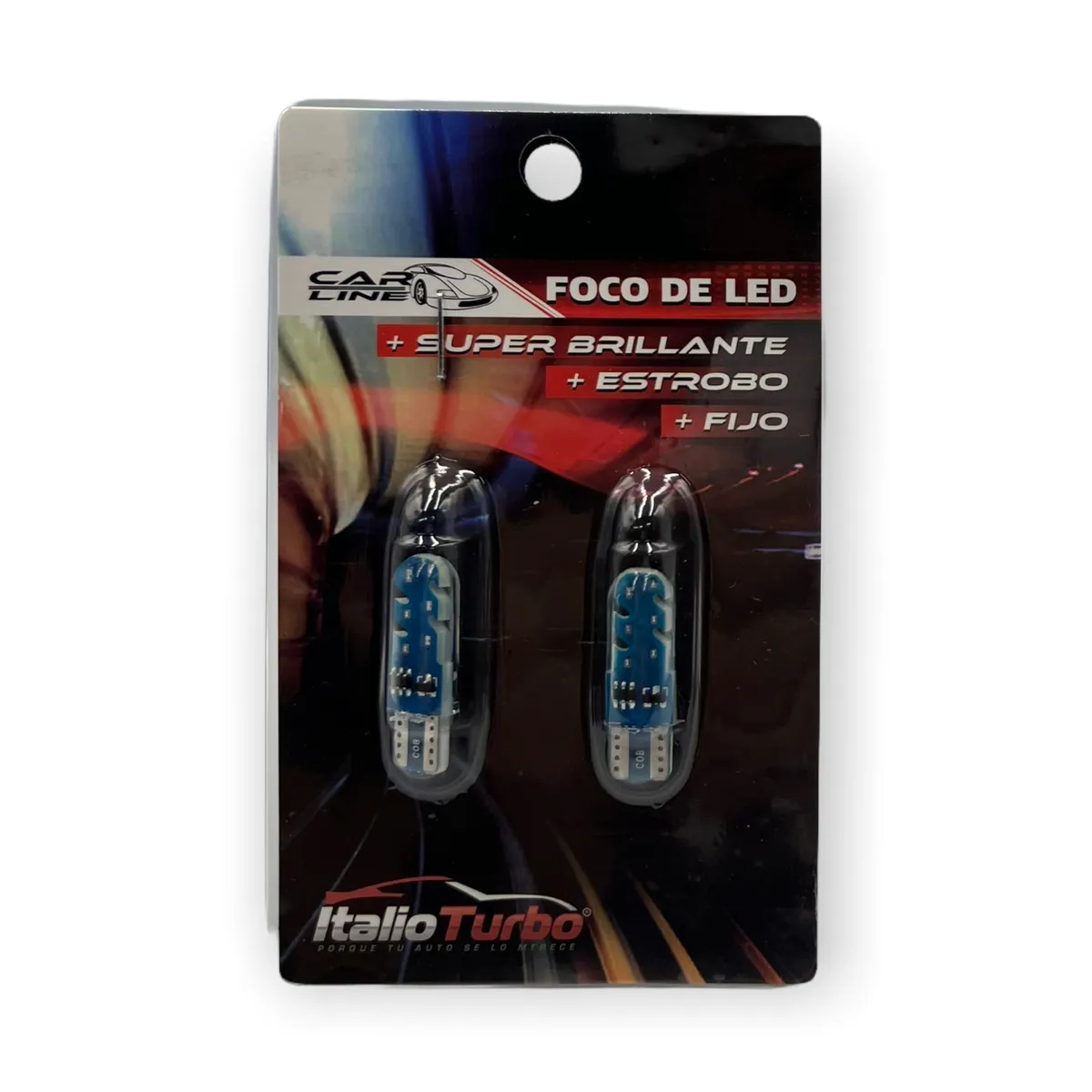 Foco T10 de gel con 12 LED función fijo + estrobo · Azul
