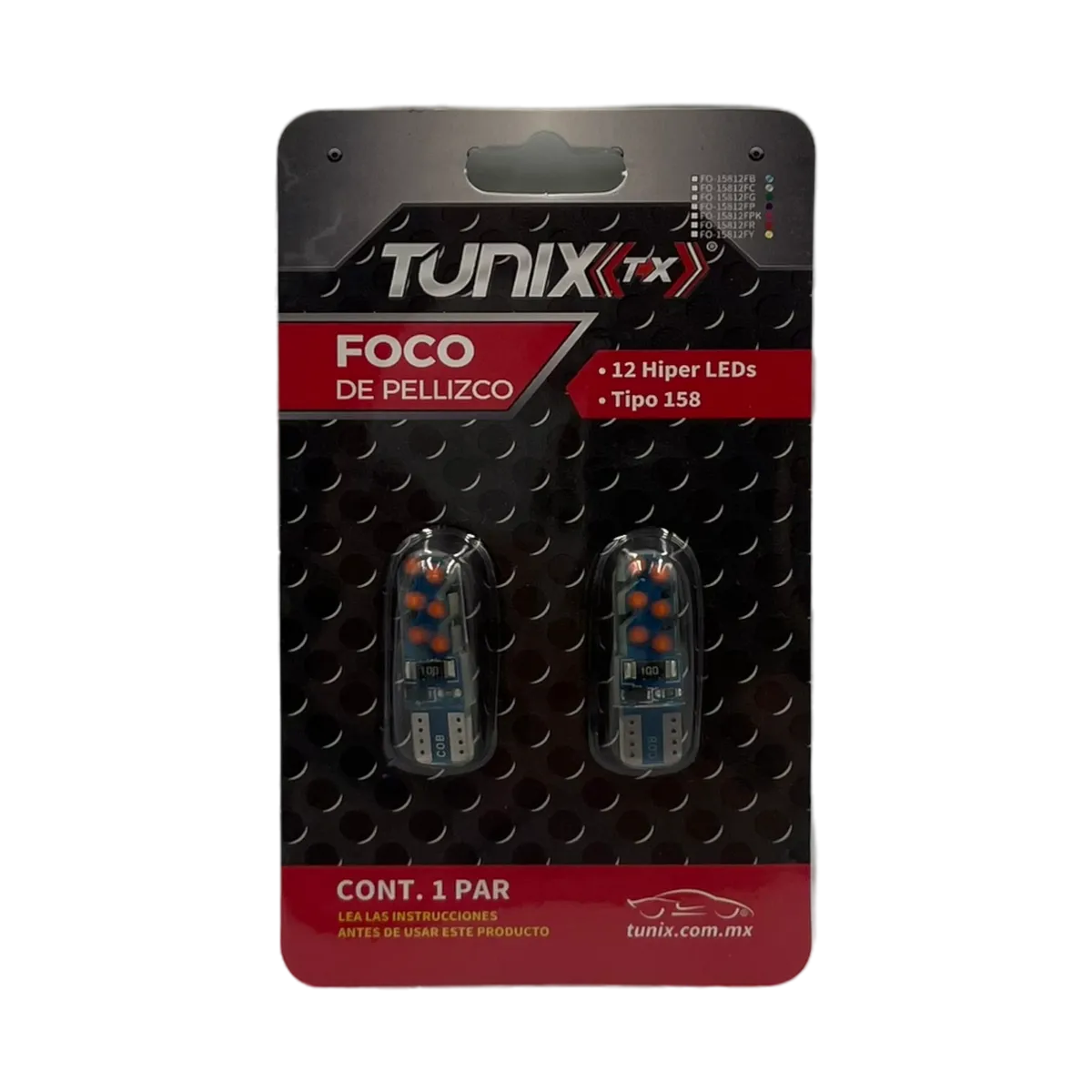 Foco T10 de 12 LED estrobo + fijo  · Rosa