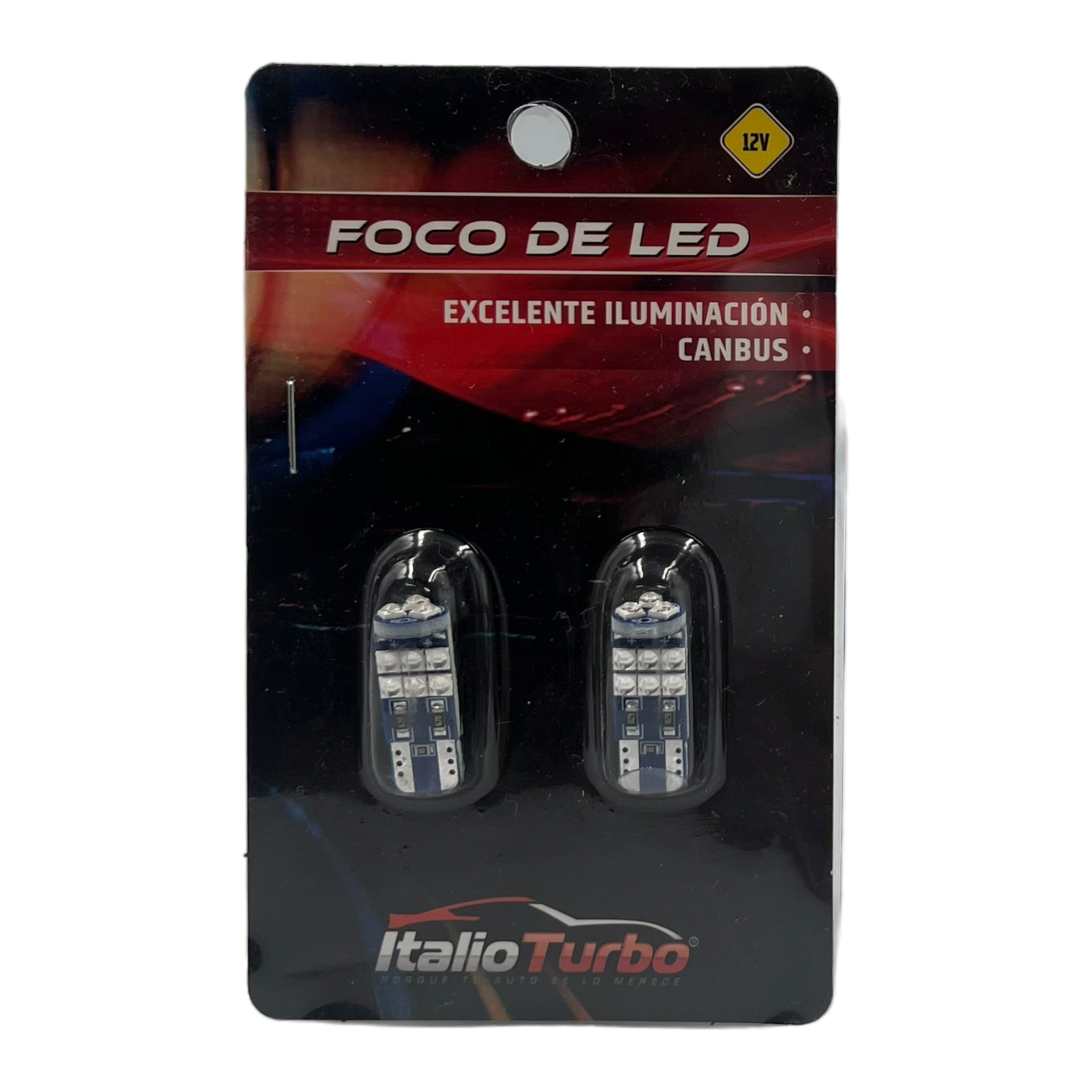 Foco T10 tipo pellizco 15 LED con chip canbus · Azul