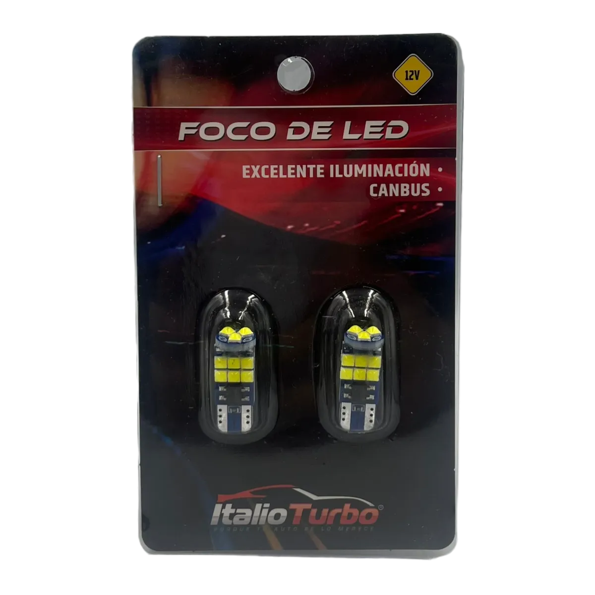 Foco T10 tipo pellizco 15 LED con chip canbus  · Blanco