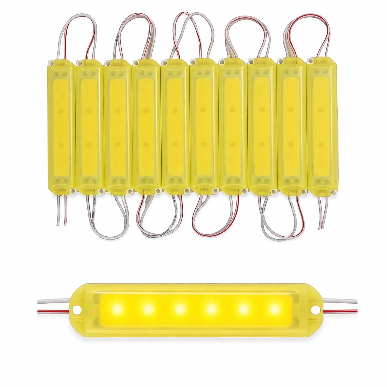 Modulo LED automotriz tipo encapsulado tira de 10 piezas en varios colores  · Amarillo