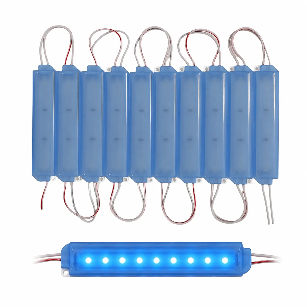 Modulo LED automotriz tipo encapsulado tira de 10 piezas en varios colores · Azul