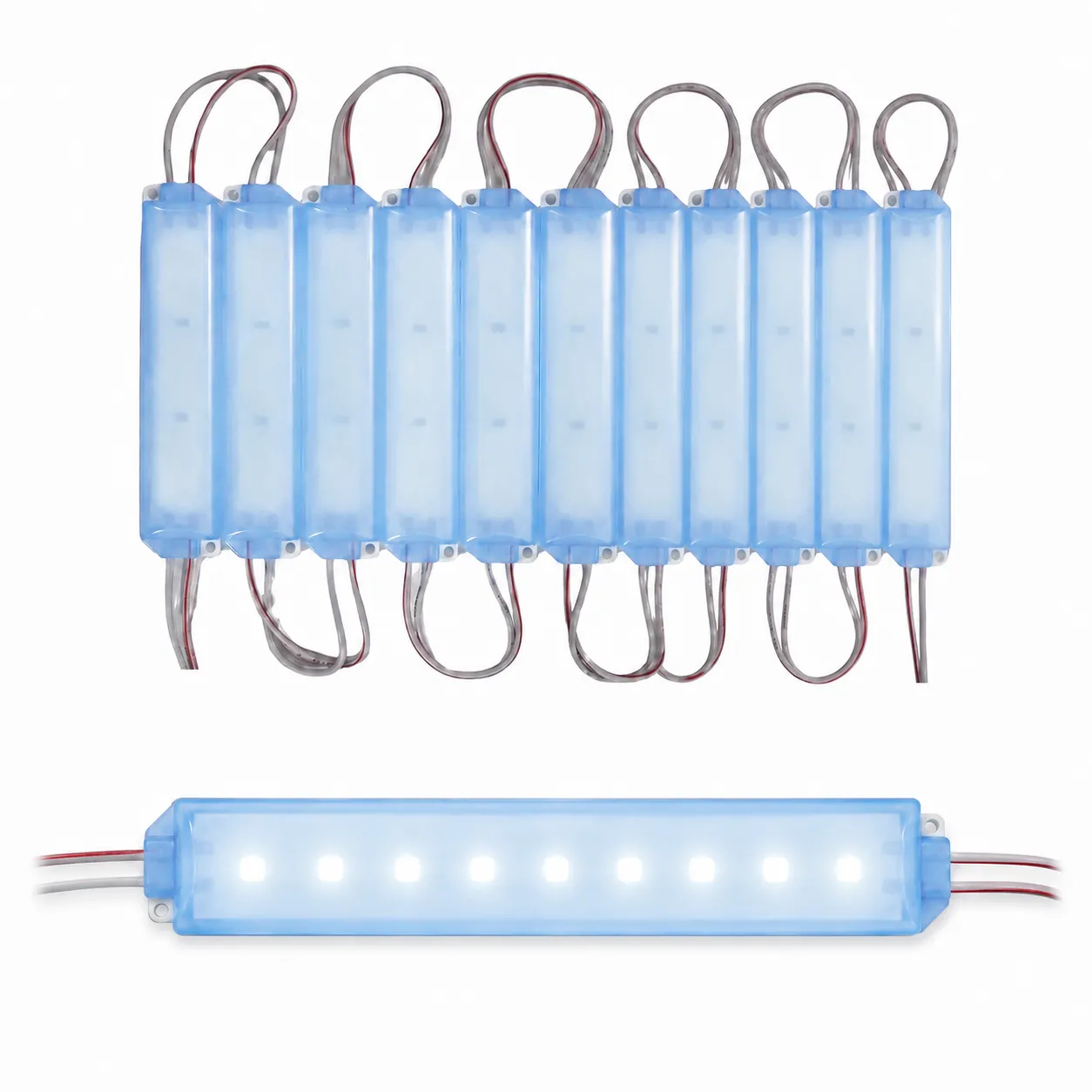 Modulo LED automotriz tipo encapsulado tira de 10 piezas en varios colores  — Azul hielo