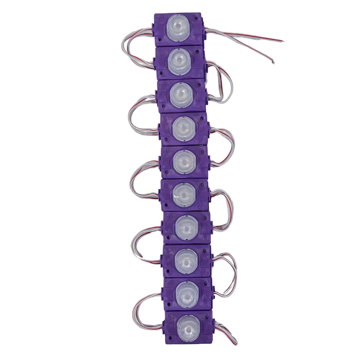 Modulo LED tipo sombrero (tira de 20 piezas) · Morado