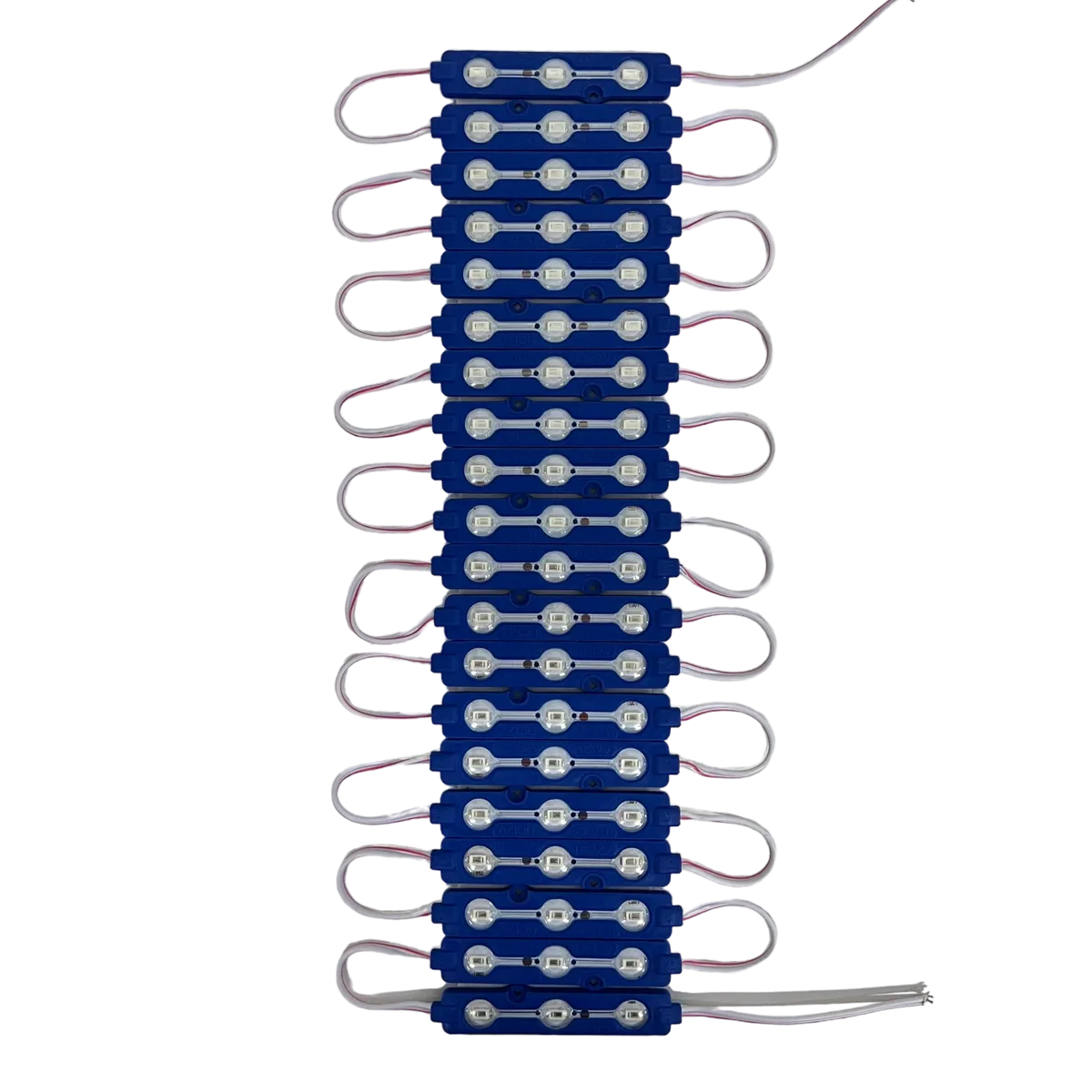 Modulo con 3 LED tipo encapsulado en varios colores tira de 20 piezas · Azul